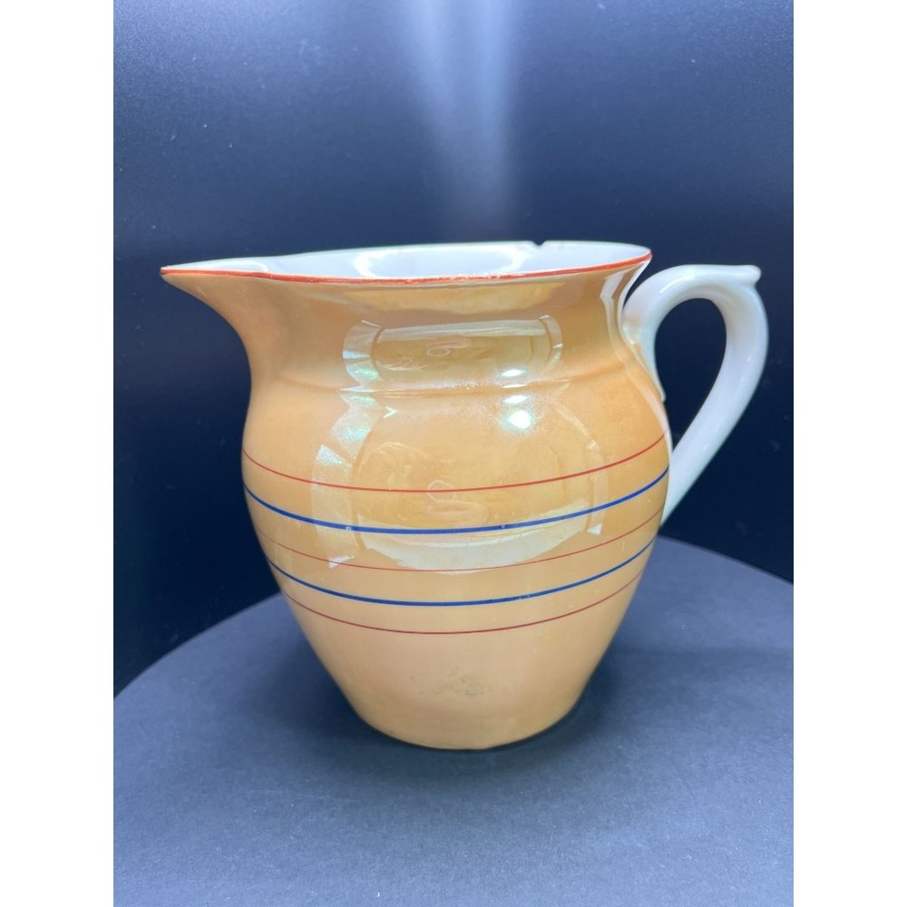 Union K Czechoslovakian Lusterware Porcelain Pitcher Circa 1930's Juice Display
